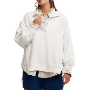 We The Free Camden Henley Collar Neck Long Sleeve Sweatshirt